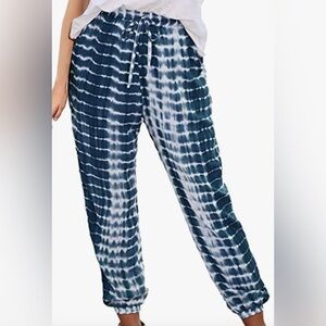 NWT Zaful blue and white tie-Dye joggers size medium